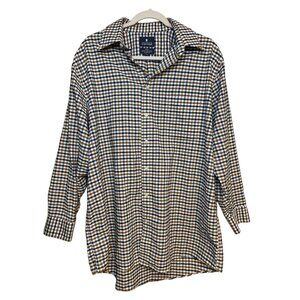 Stafford Tailored Culture Plaid Dress Shirt Men 17 32-33 Wrinkle Free Casualwear